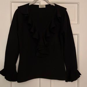 Neiman Marcus black cashmere V neck